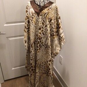 Winlar Vintage Animal Print Kaftan (One Size)